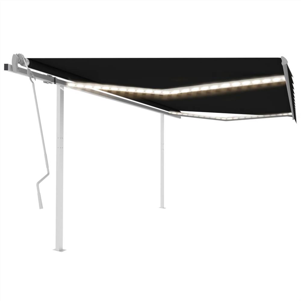 

Manual Retractable Awning with LED 4.5x3.5 m Anthracite