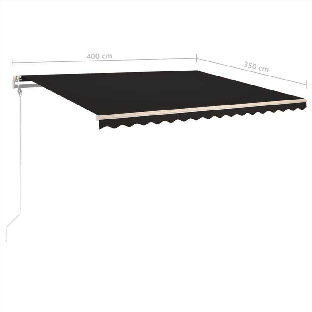Manual Retractable Awning with Posts 4x3.5 m Anthracite