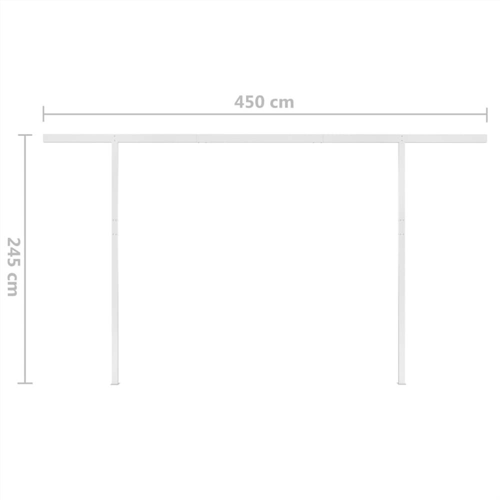 Manual Retractable Awning with Posts 4x3.5 m Blue and White