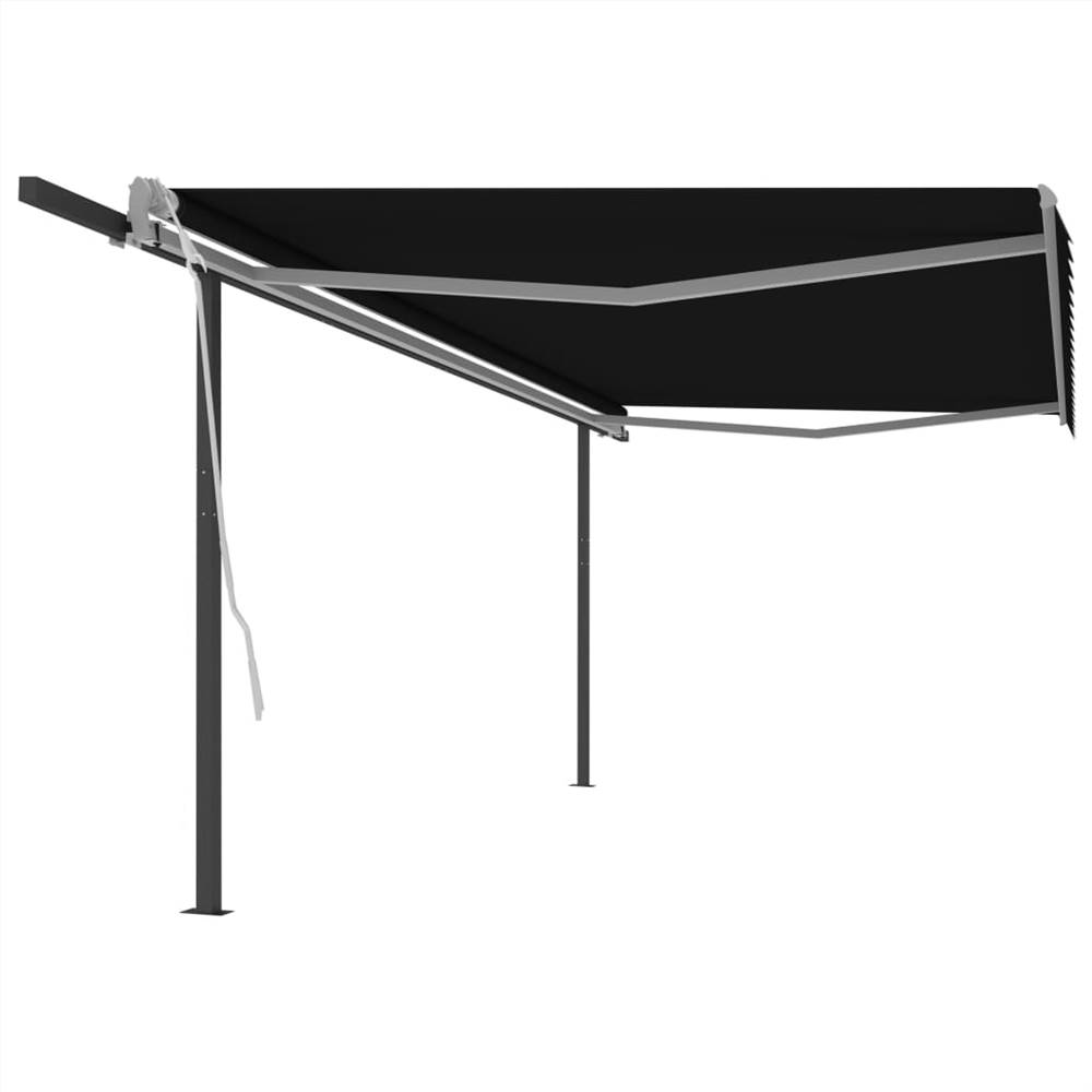 

Manual Retractable Awning with Posts 5x3 m Anthracite
