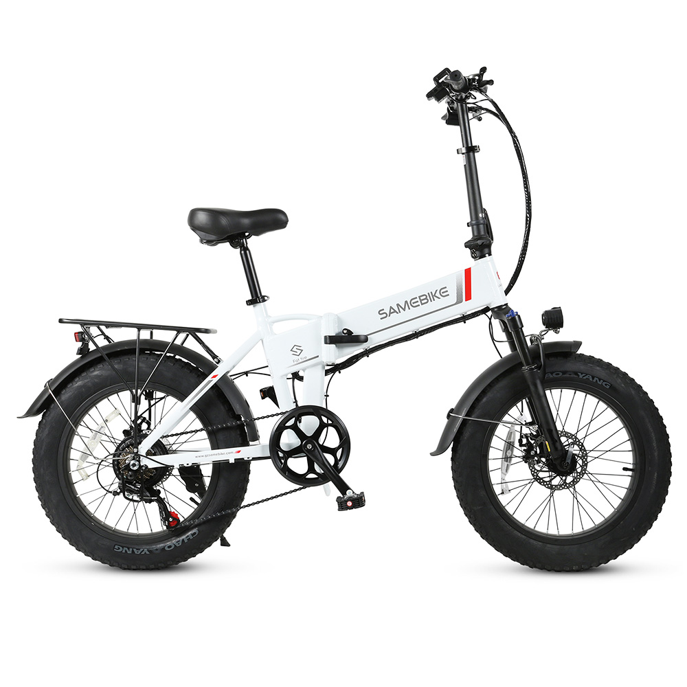 Samebike LOTDM200-FT Folding Electric Moped Bike 350W Motor 10Ah Battery Max 30km/h 20 Inch Tire - White