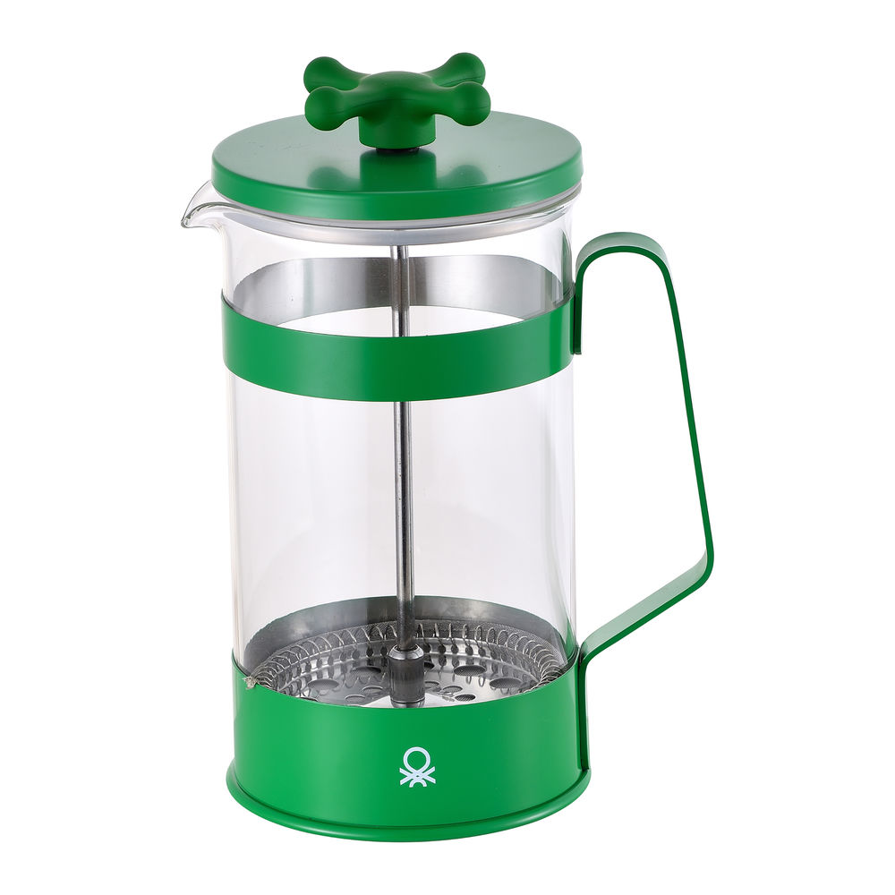 Benetton Borosilicate Glass 600 ml Coffee Machine with Plunger Green