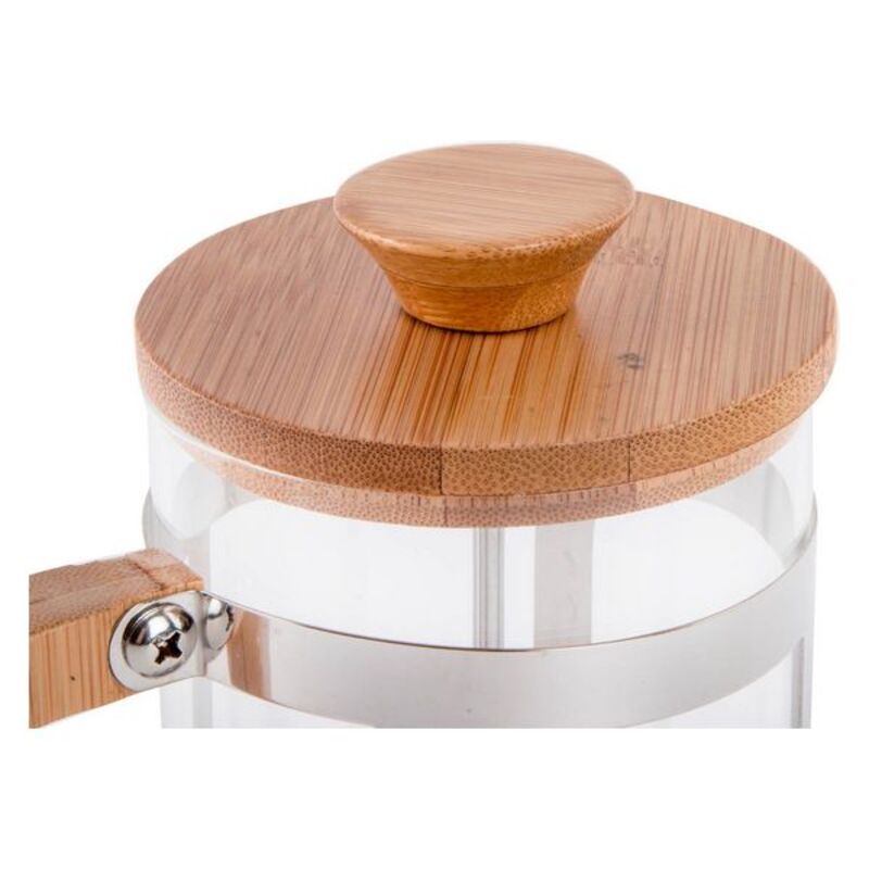 Cafeti&egrave;re with Plunger DKD Home Decor Bamboo Steel Borosilicate Glass (600 ml)