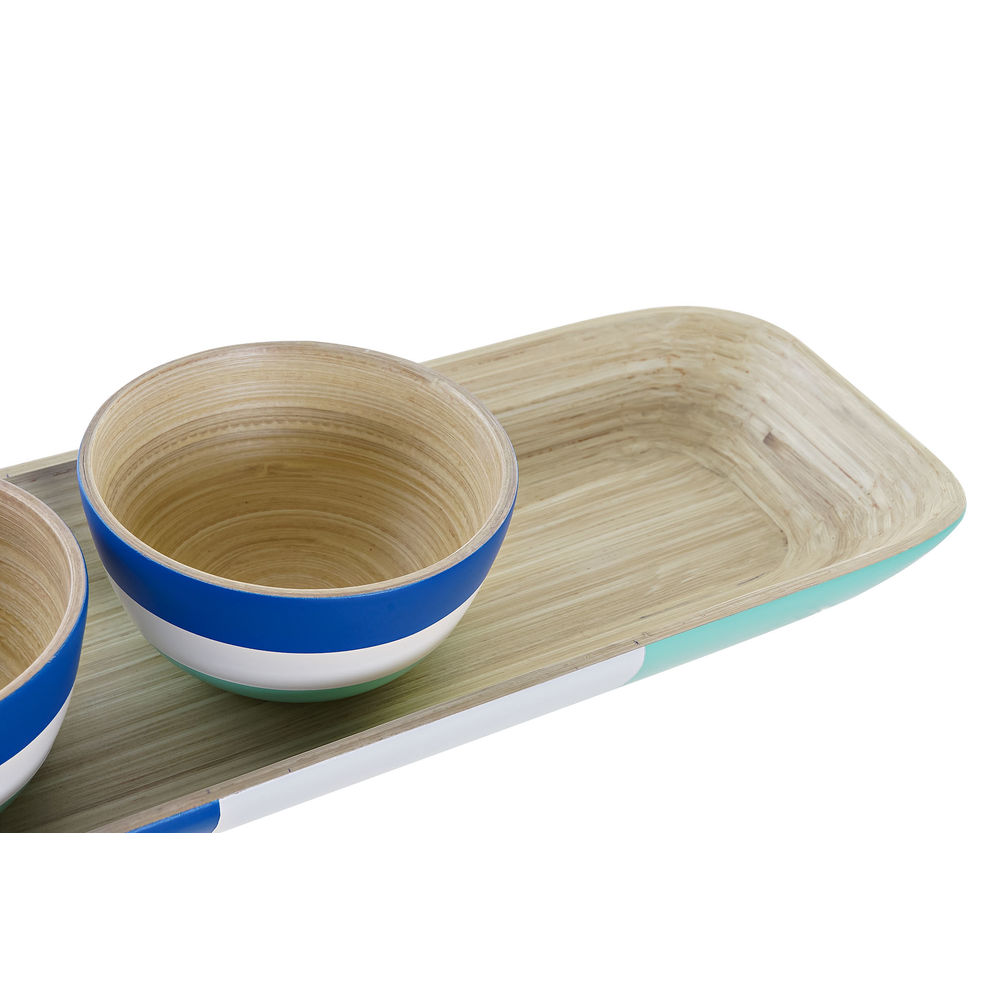 Appetizer Set DKD Home Decor Bamboo (10 x 10 x 5 cm) (32 x 12.7 x 3 cm)