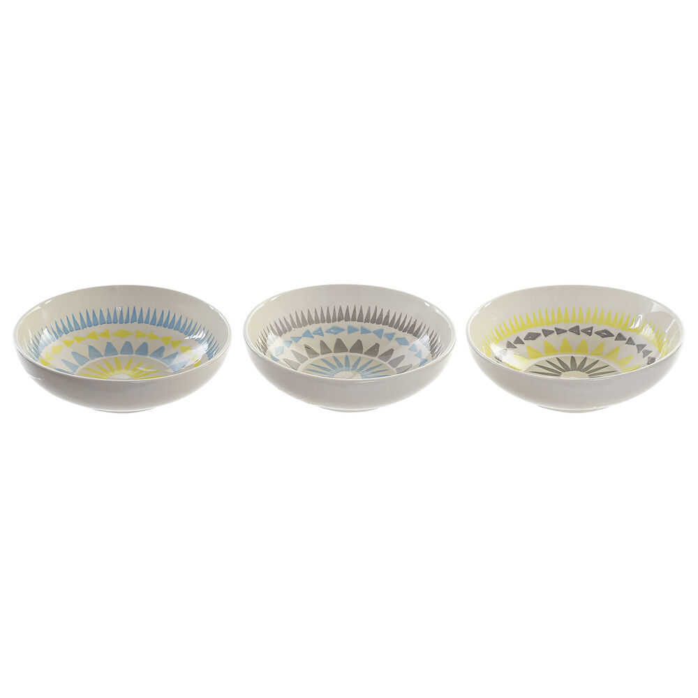 

DKD Home Decor 3pcs 700ml Crockery Bowl (14 x 14 x 8 cm)