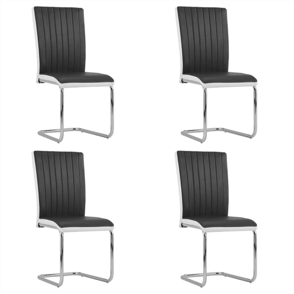 

Cantilever Dining Chairs 4 pcs Black Faux Leather