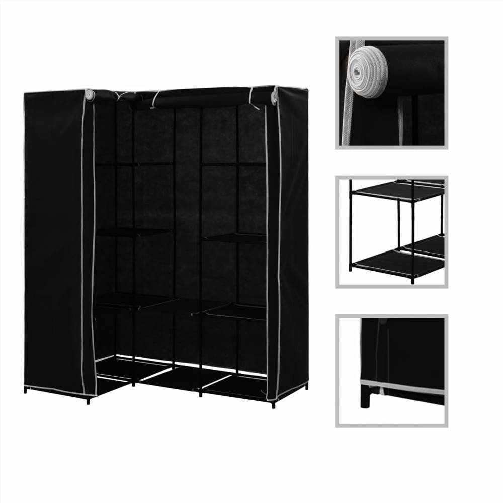 

Corner Wardrobe Black 130x87x169 cm