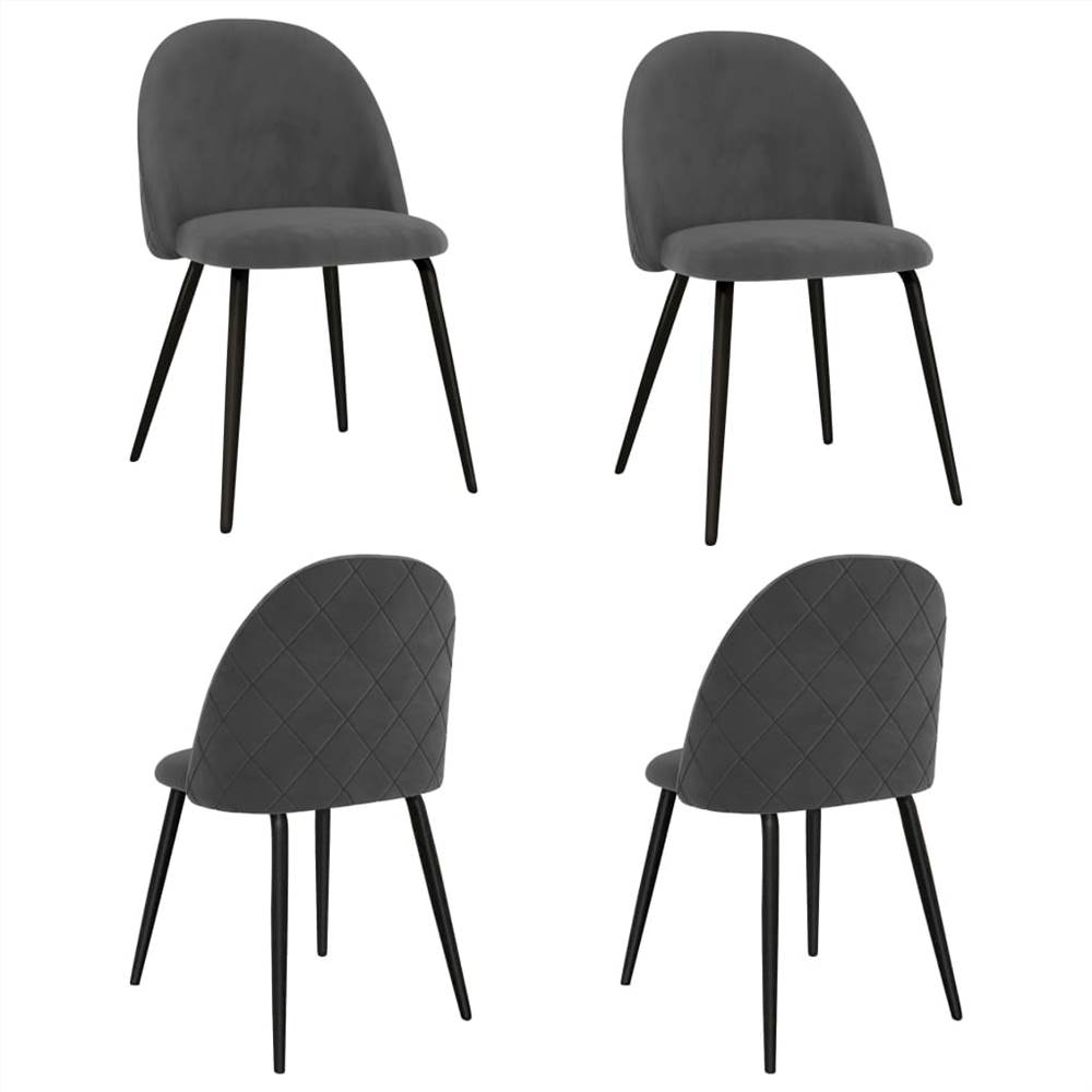 

Dining Chairs 4 pcs Grey Fabric