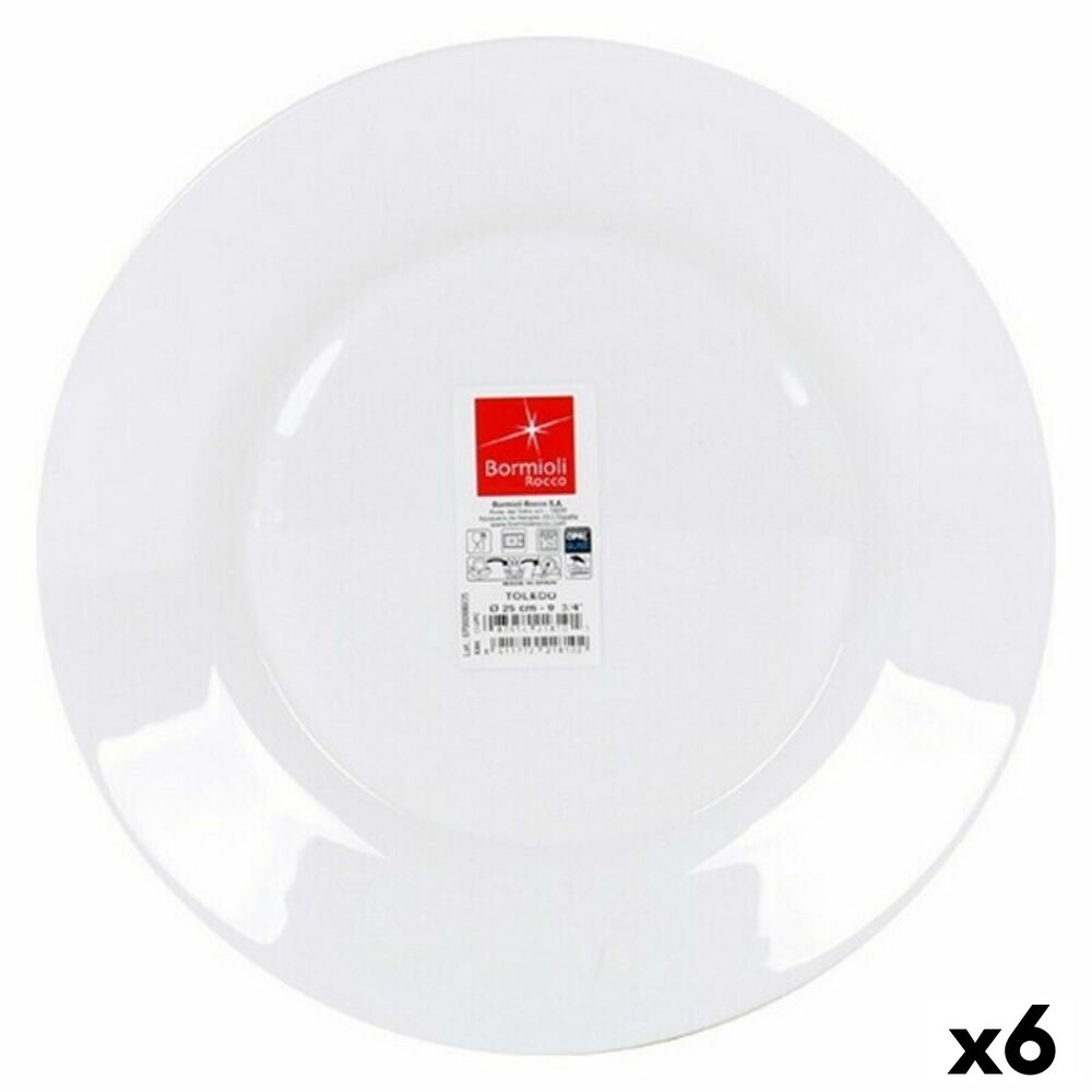 Flat plate Bormioli (&oslash; 25 cm) (Pack 6 uds)