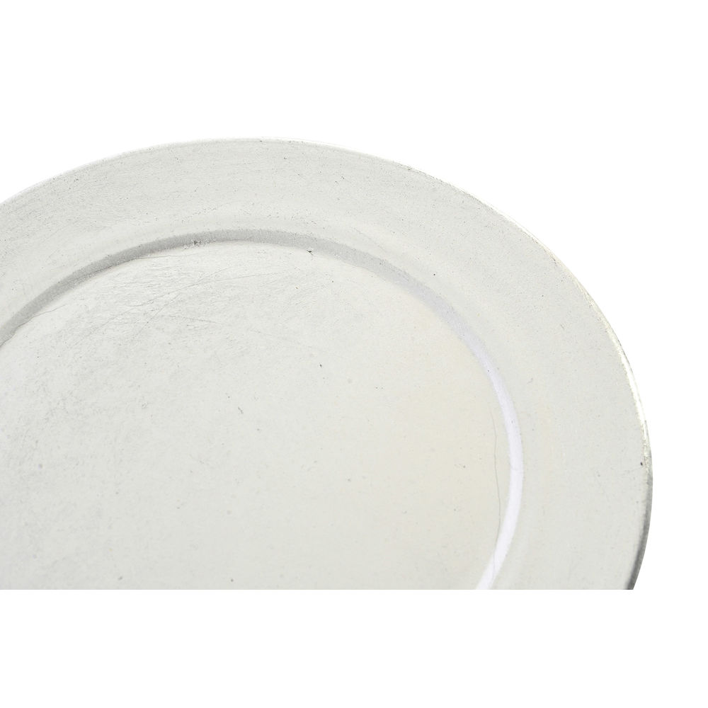 Flat plate DKD Home Decor Silver polypropylene (13 x 13 x 13 cm)