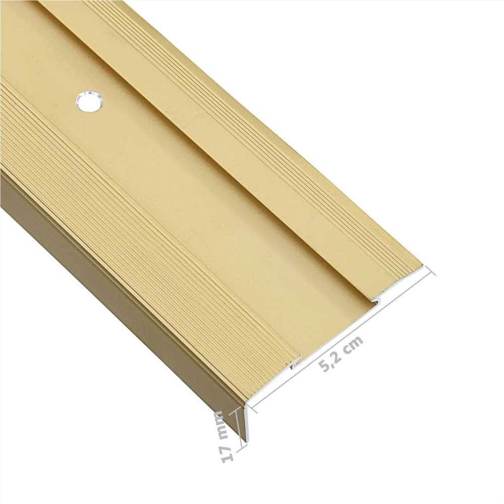 L-shape Stair Nosings 15 pcs Aluminium 134 cm Gold