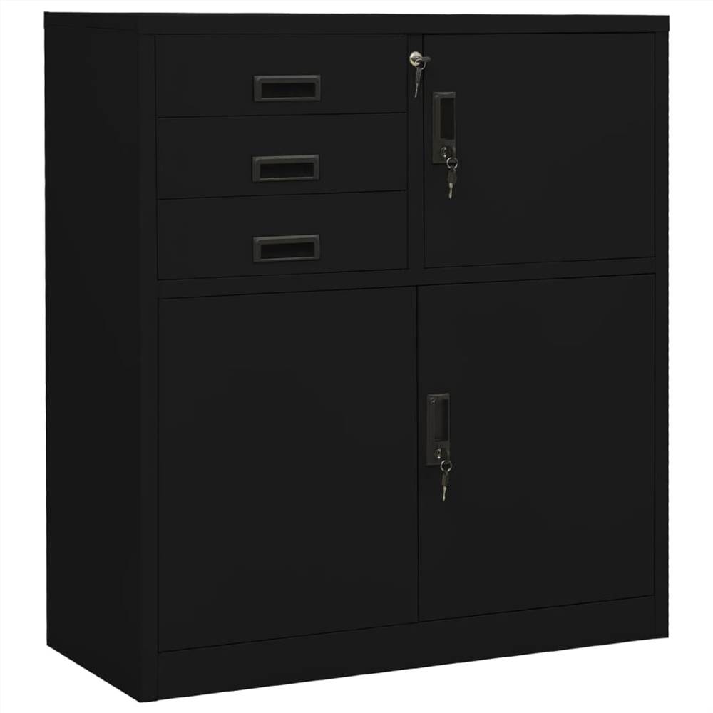 

Office Cabinet Black 90x40x102 cm Steel