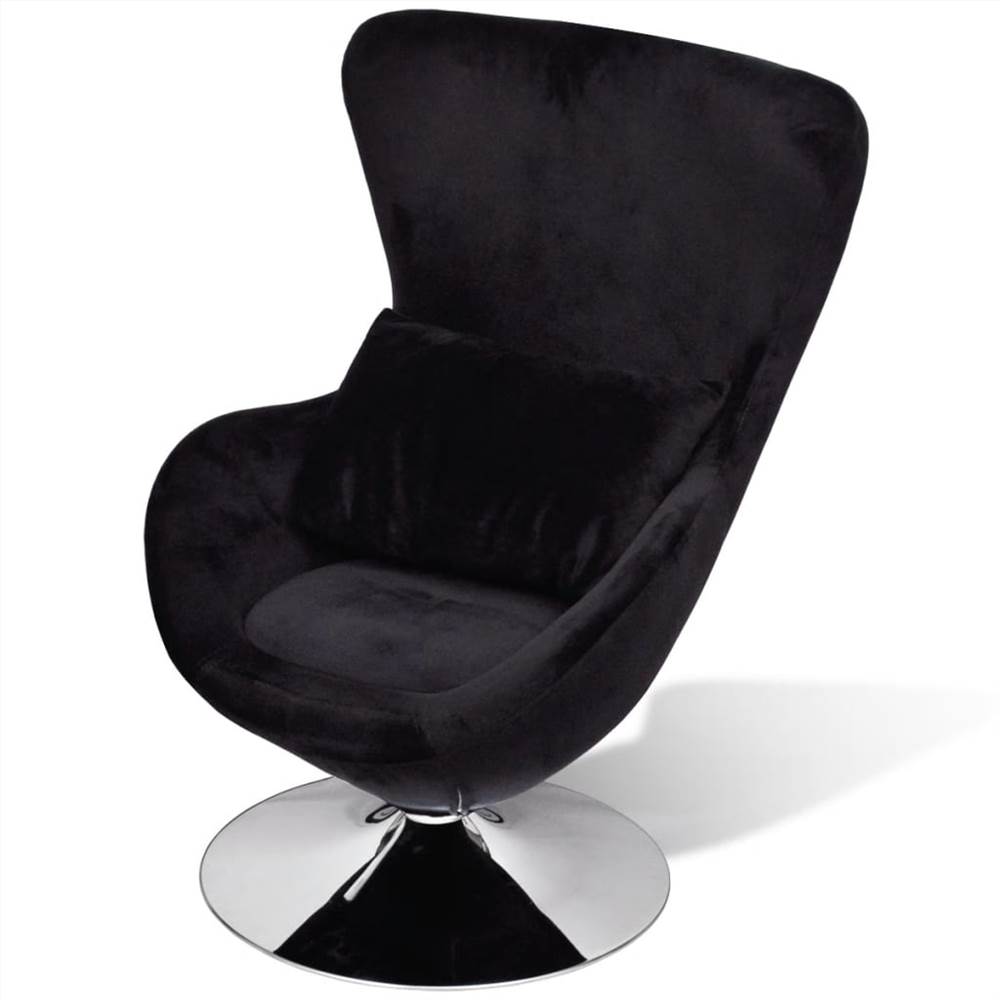 Swivel Egg Chair with Cushion Black Velvet, Other  - buy with discount