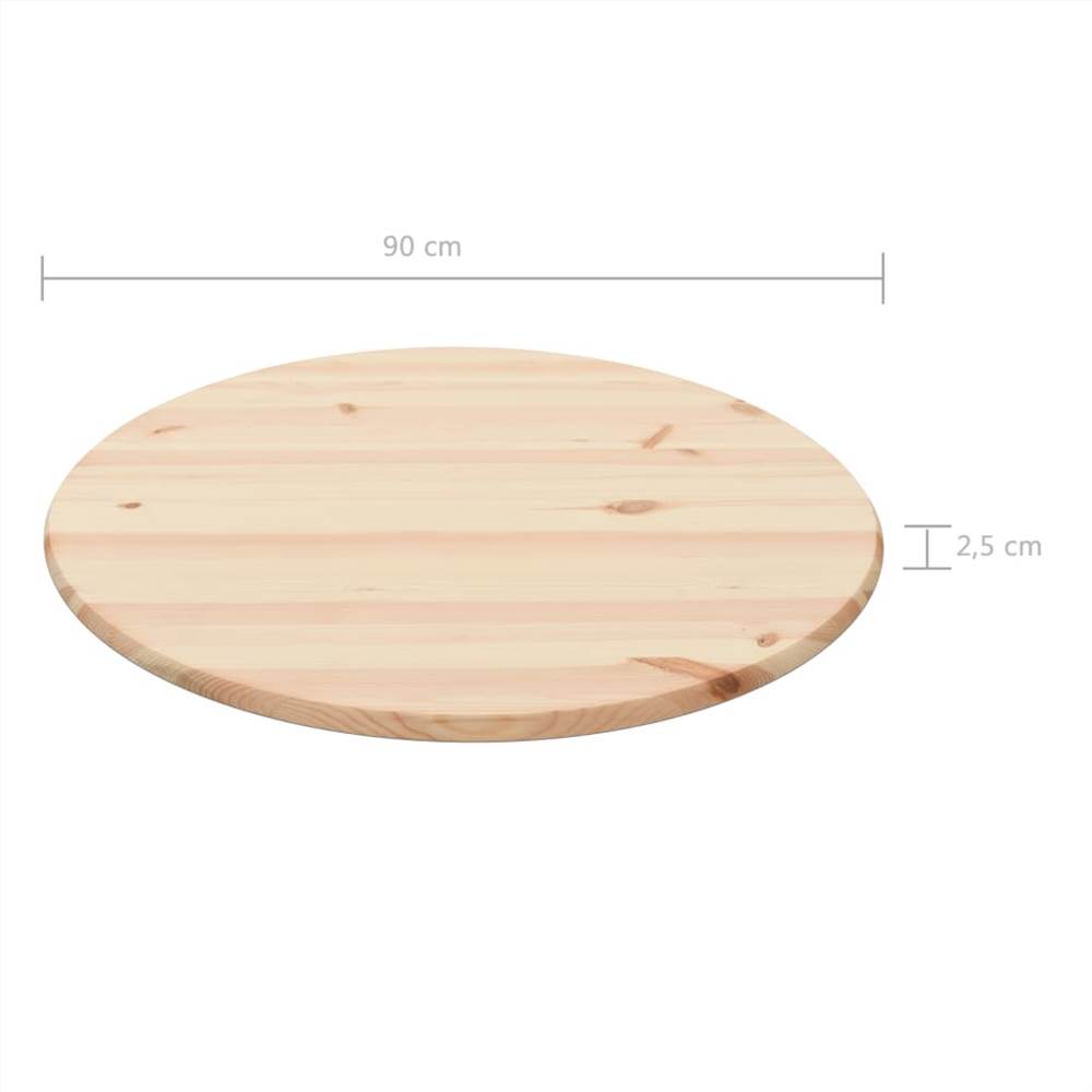 Table Top Natural Pinewood Round 25 mm 90 cm
