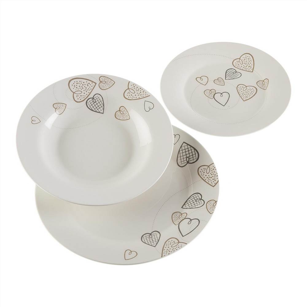 

Cozy Hearts Porcelain Tableware (18 Pieces)