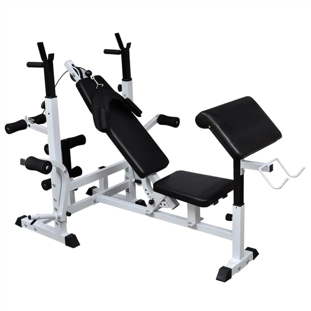 Weight Bench with Weight Rack, Barbell and Dumbbell Set 90 kg