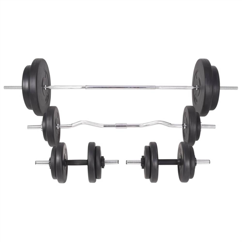 Weight Bench with Weight Rack, Barbell and Dumbbell Set 90 kg