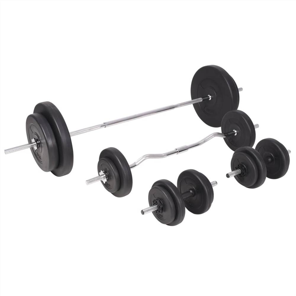 Weight Bench with Weight Rack, Barbell and Dumbbell Set 90 kg