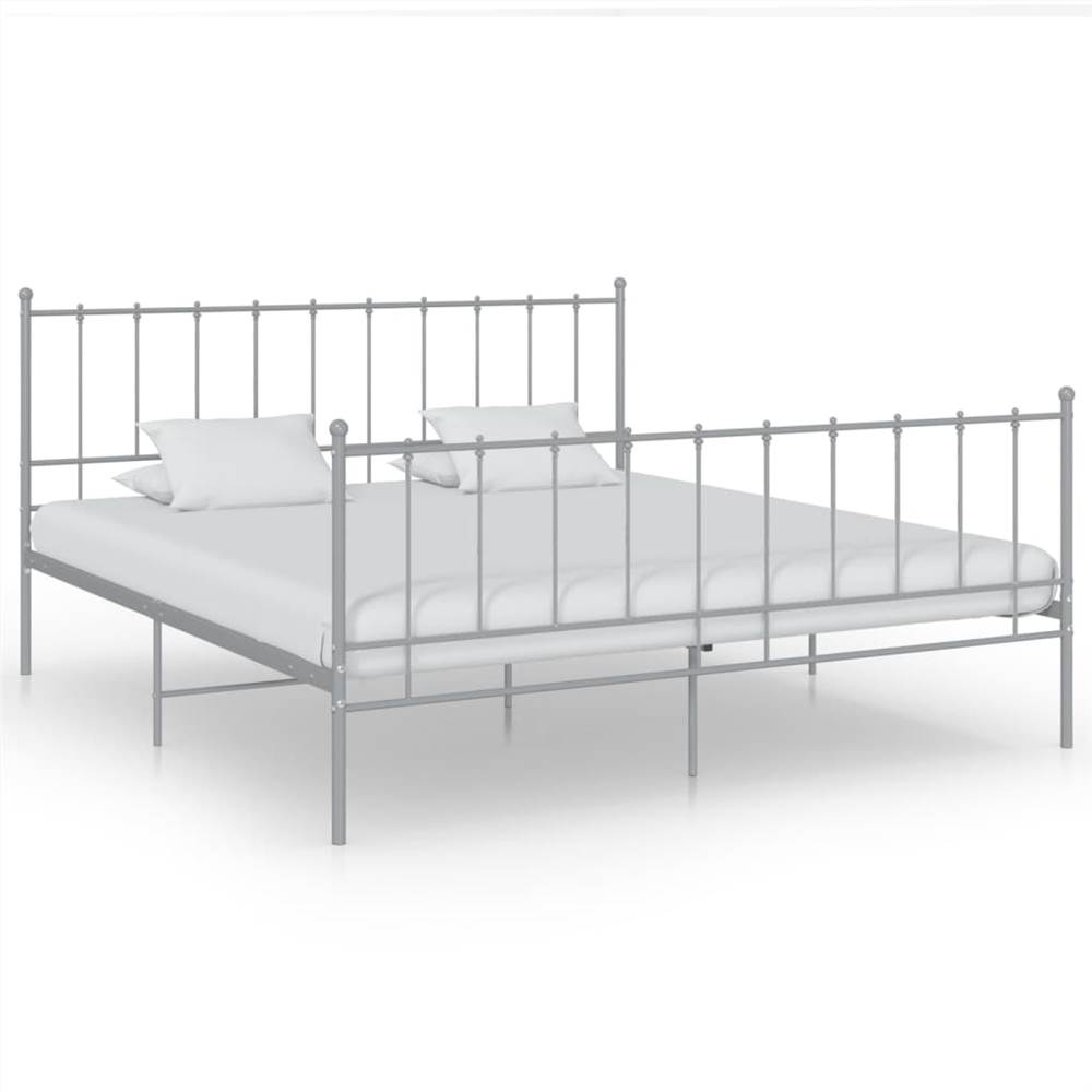 

Bed Frame Grey Metal 140x200 cm