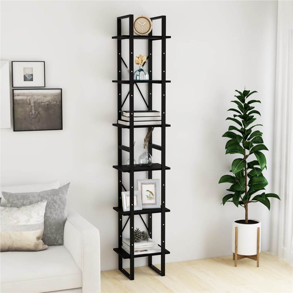 

High Cabinet Black 40x30x210 cm Solid Pine Wood