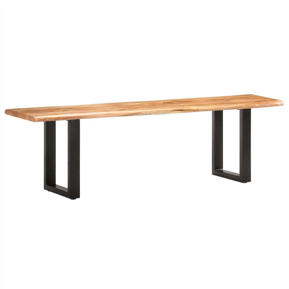 

Live Edge Bench 160 cm Solid Acacia Wood and Steel