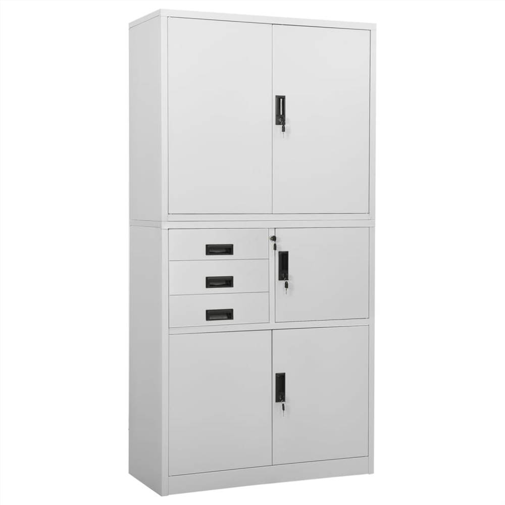 

Office Cabinet Light Grey 90x40x180 cm Steel