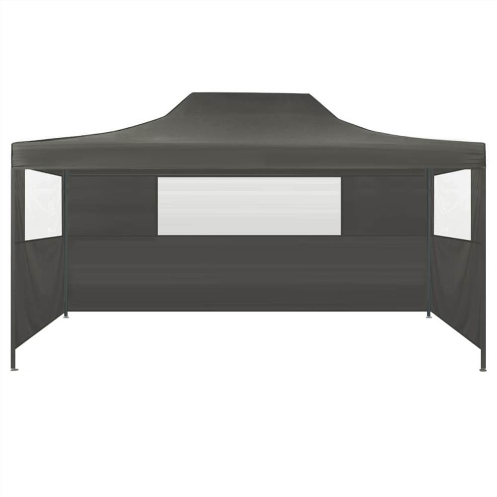 Professional Folding Party Tent with 3 Sidewalls 3x4 m Steel Anthracite