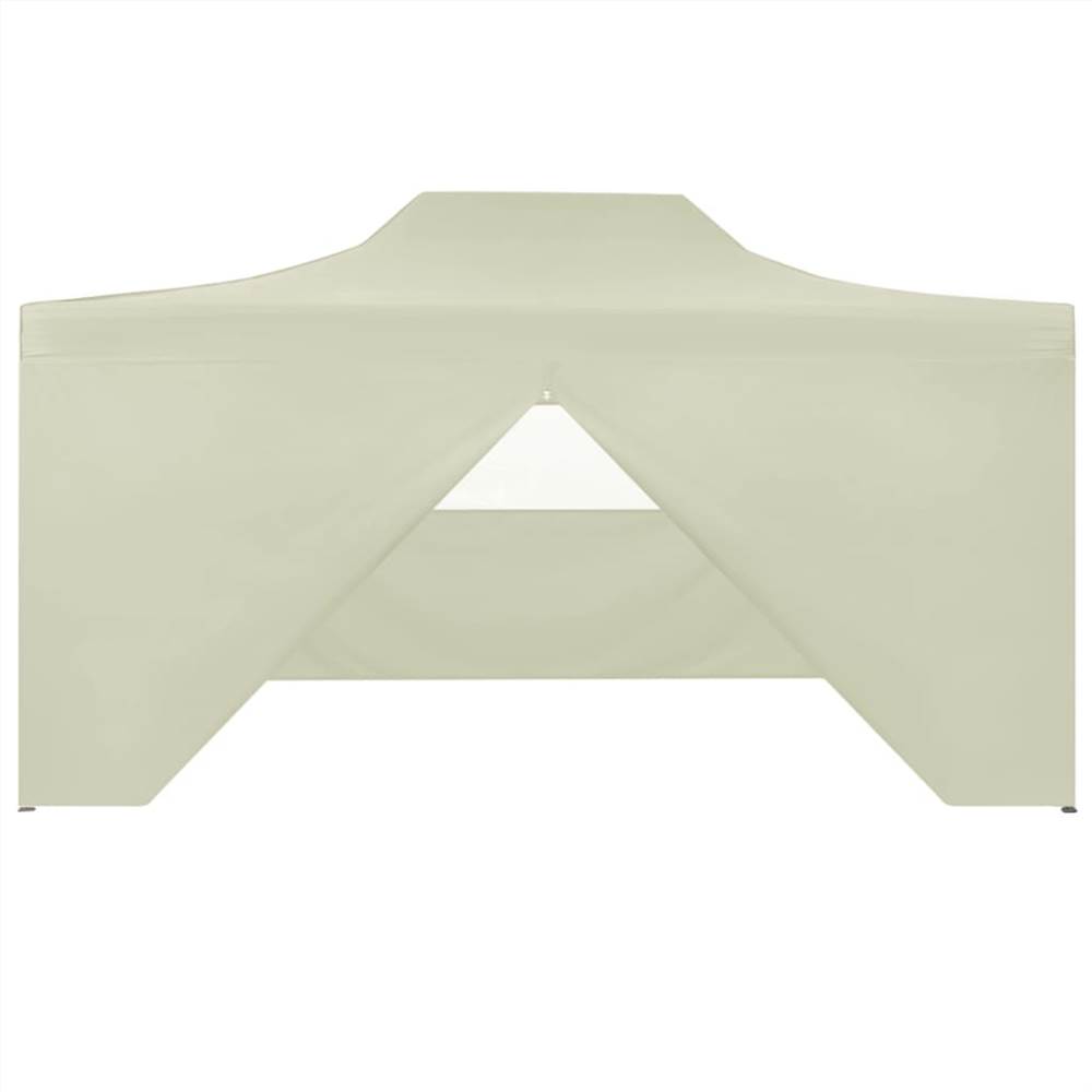 Professional Folding Party Tent with 4 Sidewalls 3x4 m Steel Cream