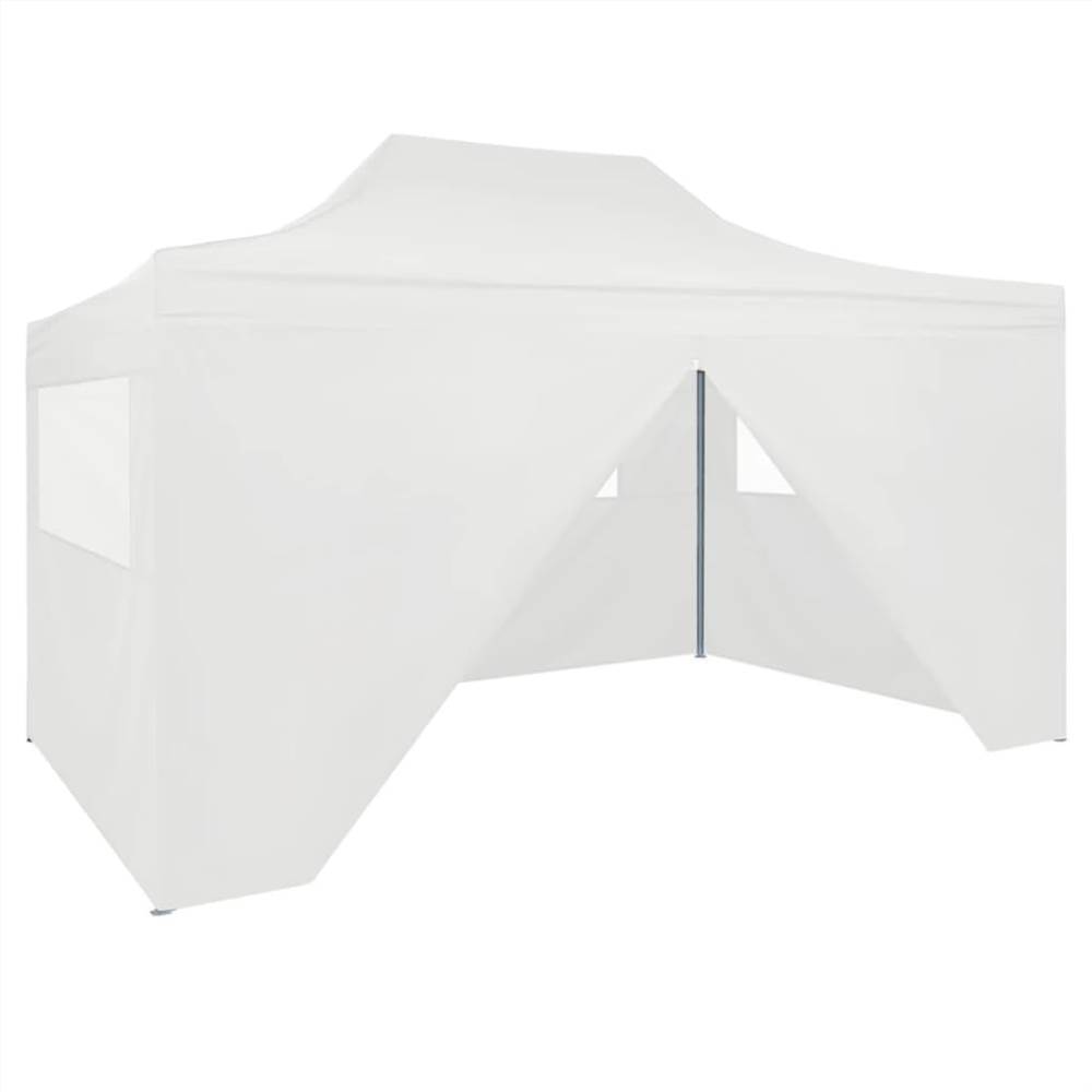 

Professional Folding Party Tent with 4 Sidewalls 3x4 m Steel White