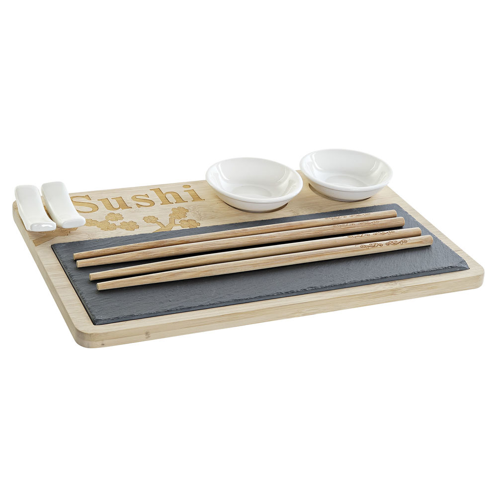 

DKD Home Decor Bamboo Board Sushi Set (9 pcs) (28,5 x 18,5 x 2,6 cm)