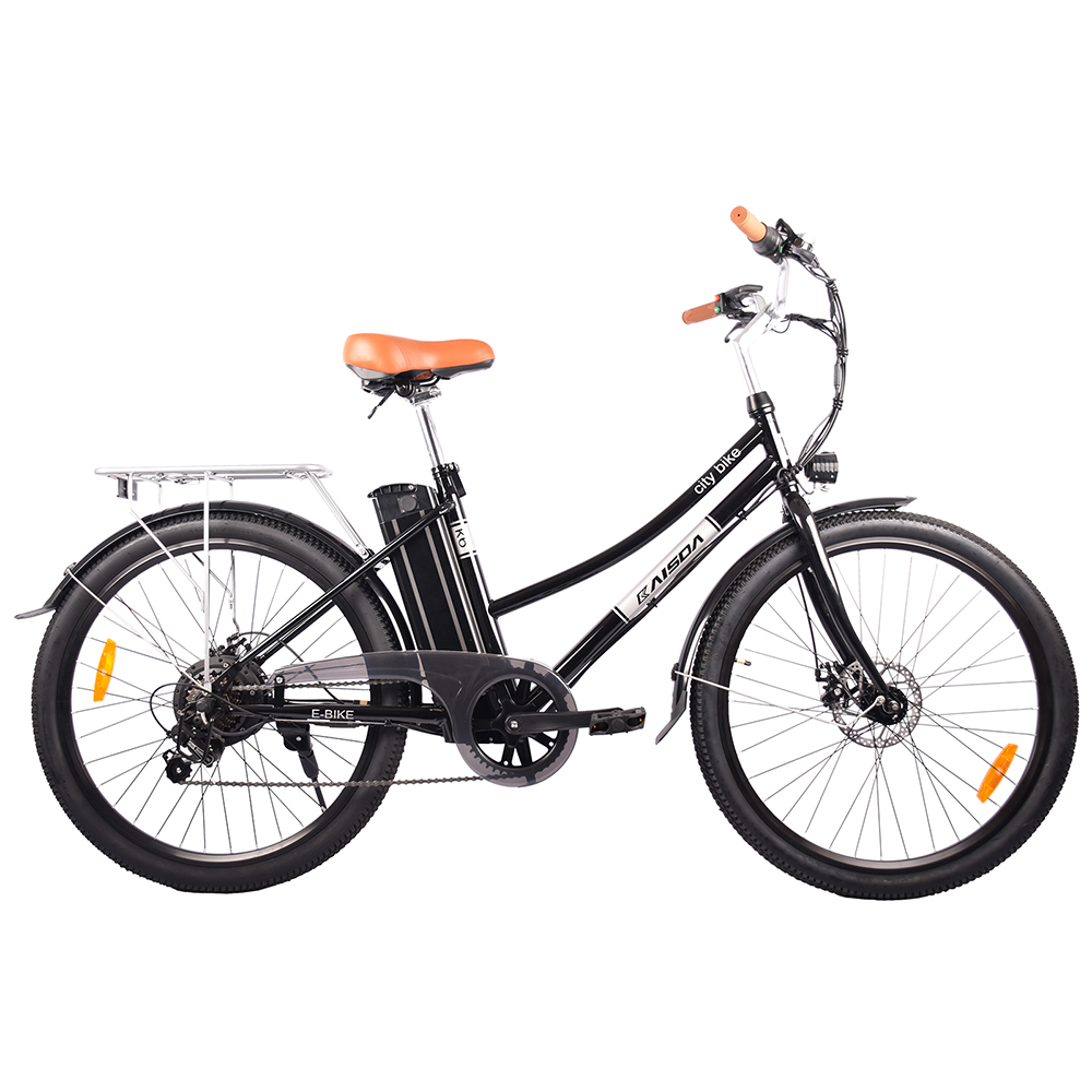

KAISDA K6 Electric City Bike 26 inch 36V 10Ah 350W Motor Shimano 7-speed e-bike waterproof IP54 LED Light - Black