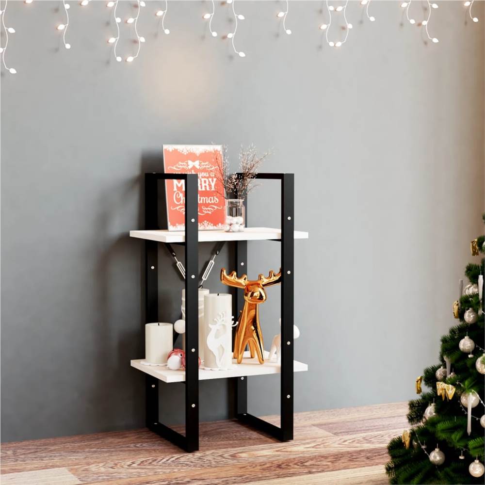 

2-Tier Book Cabinet White 40x30x70 cm Solid Pine Wood