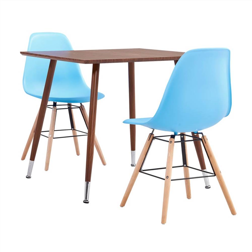 

3 Piece Dining Set Plastic Blue