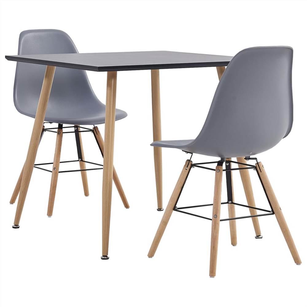 

5 Piece Dining Set Plastic Grey
