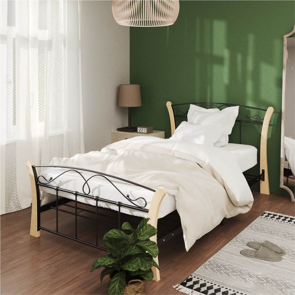 

Bed Frame Black Metal 100x200 cm