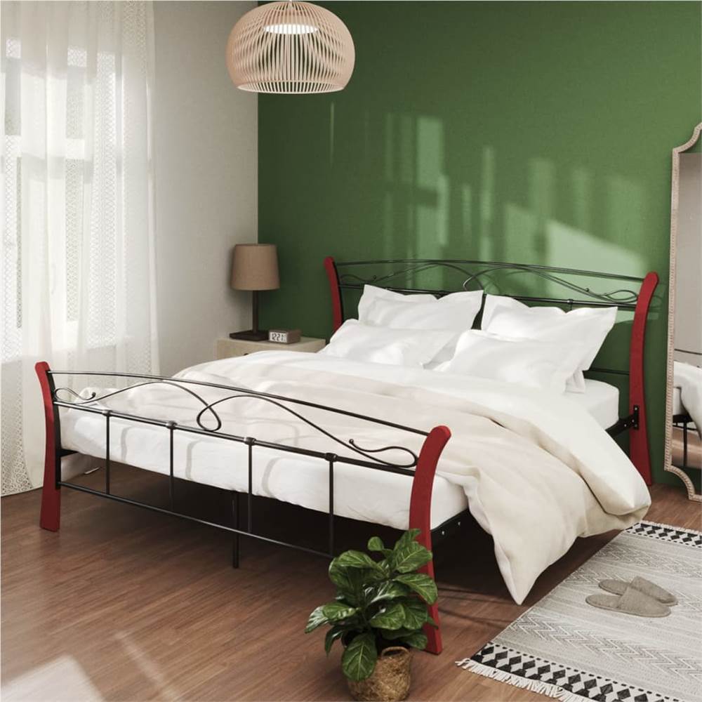 

Bed Frame Black Metal 140x200 cm