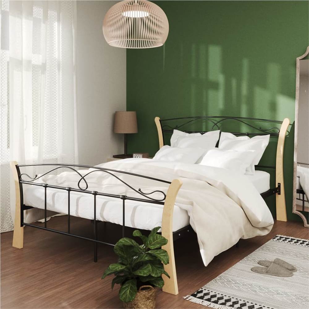 

Bed Frame Black Metal 140x200 cm