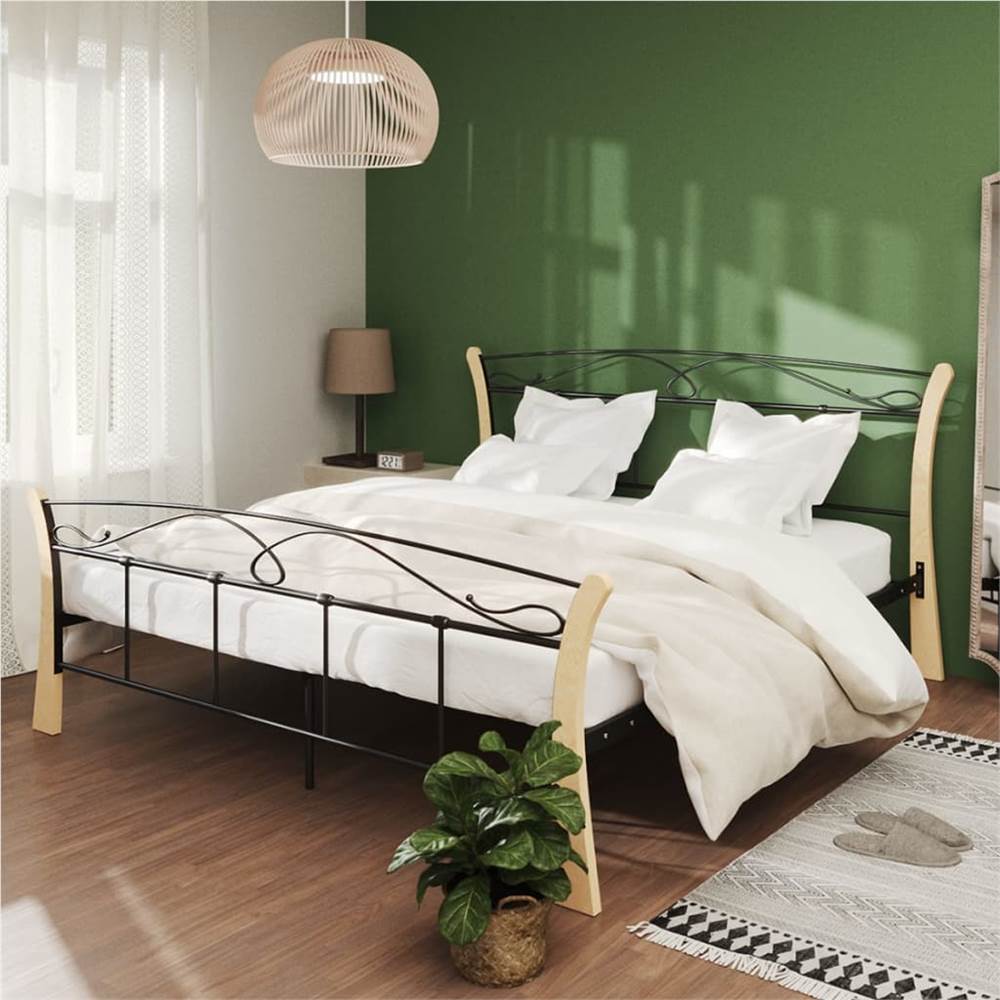 

Bed Frame Black Metal 160x200 cm