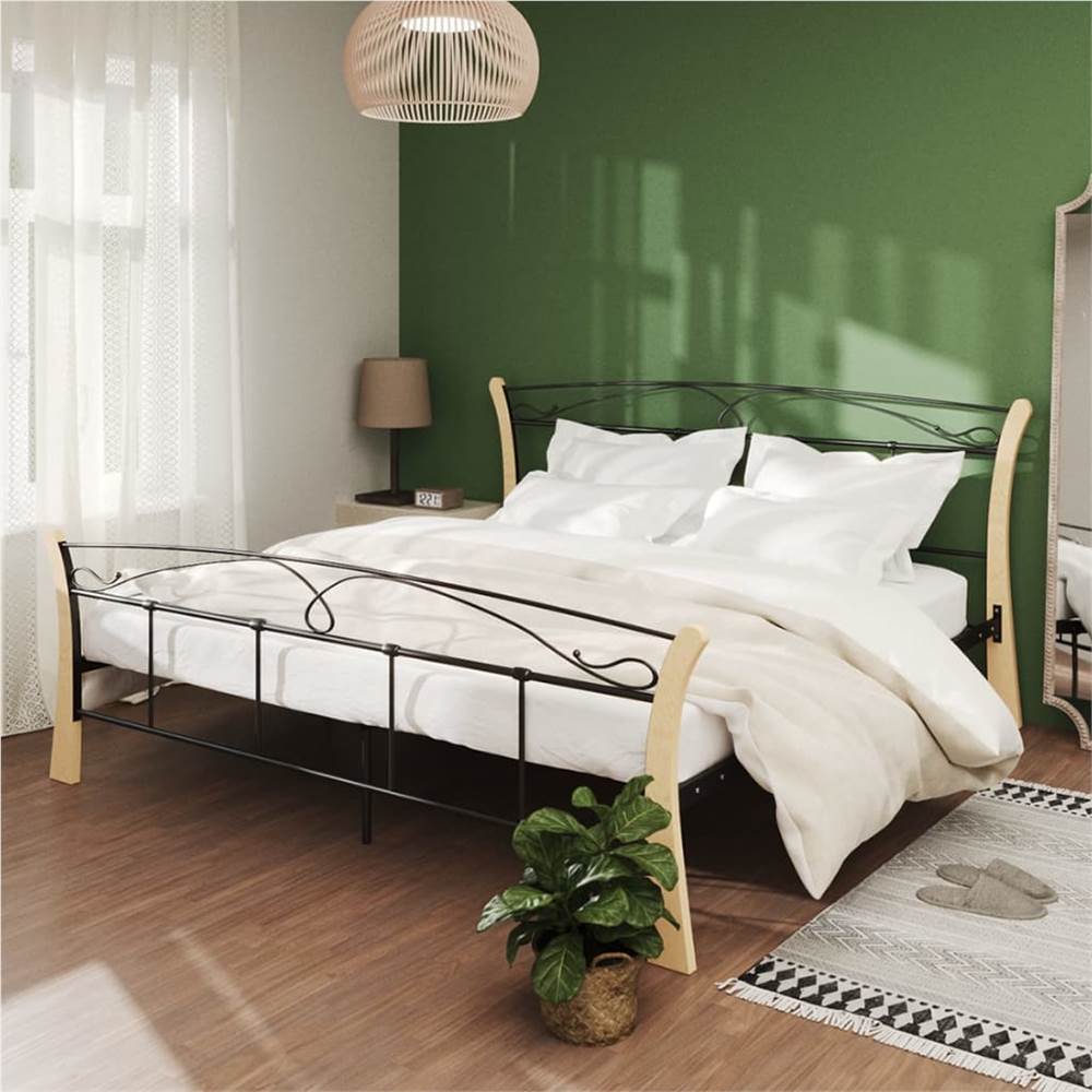 

Bed Frame Black Metal 180x200 cm