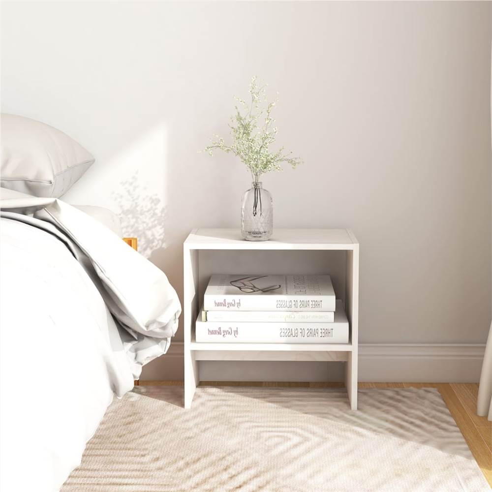 

Bedside Cabinet White 40x30.5x40 cm Solid Pinewood