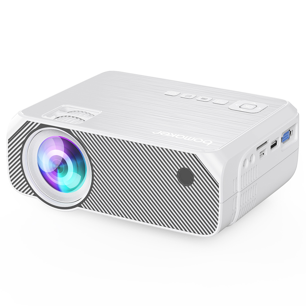 Bomaker GC355 Native 720P Projector 200 ANSI Lumens iOS Android Wireless Screen Mirroring - White