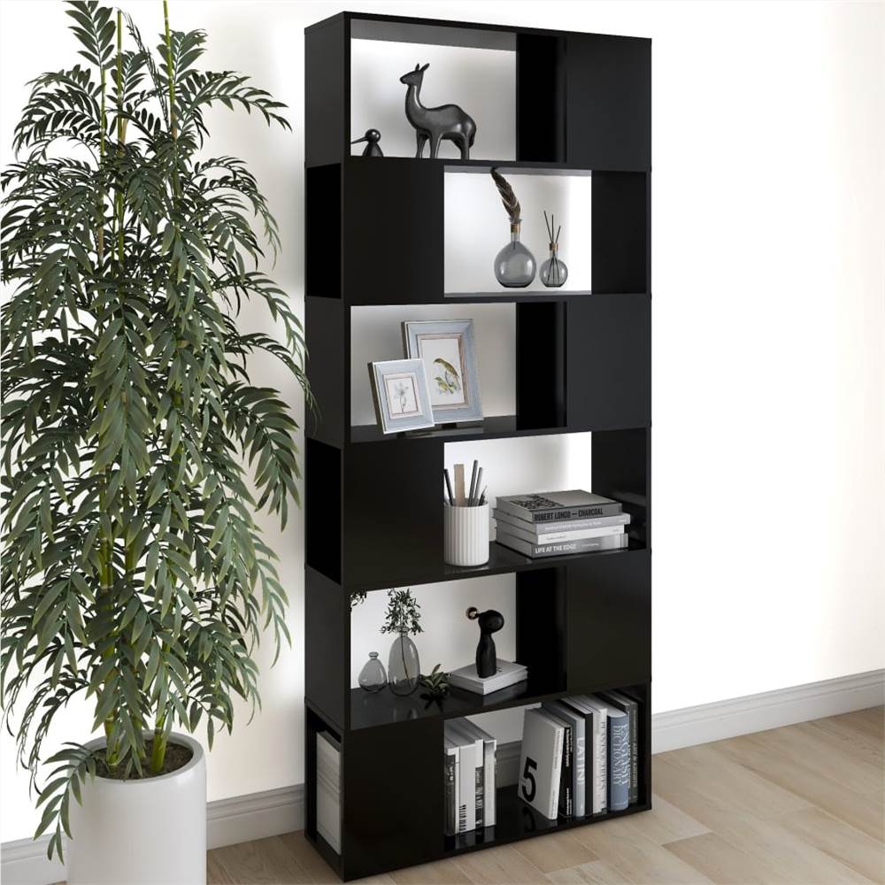Book Cabinet Room Divider Black 80x24x186 cm Chipboard