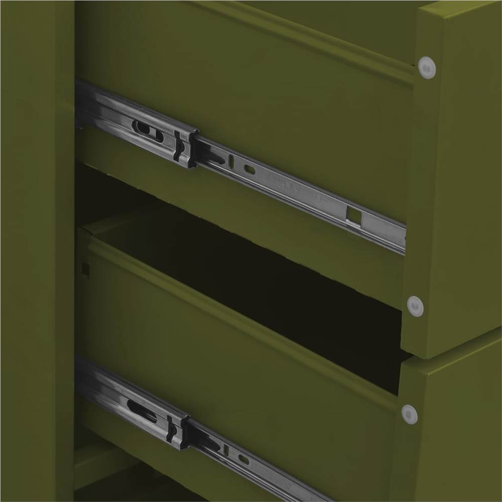 Chest Of Drawers Olive Green 80x35x101.5 Cm Steel 8 Chest of Drawers Olive Green 80x35x101.5 cm Steel