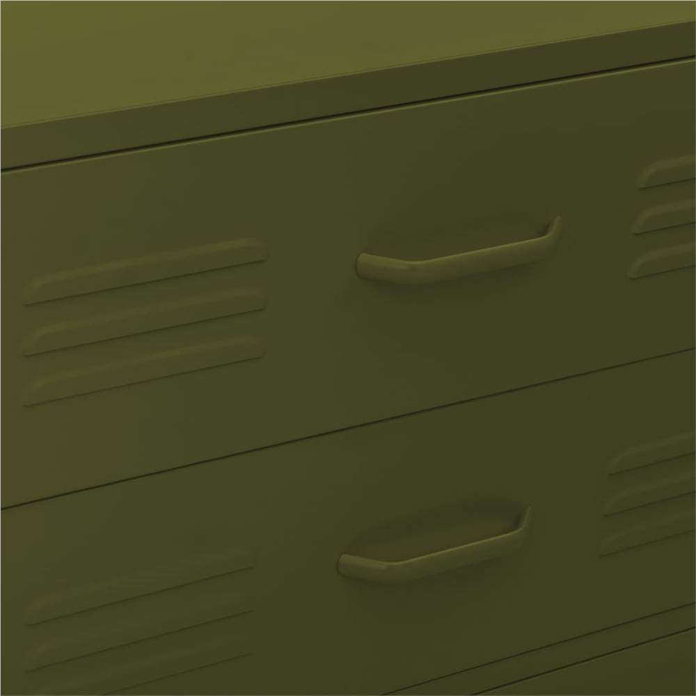 Chest Of Drawers Olive Green 80x35x101.5 Cm Steel 9 Chest of Drawers Olive Green 80x35x101.5 cm Steel