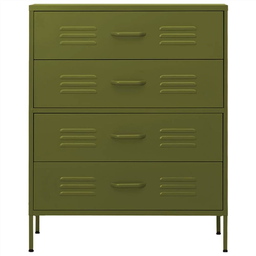 Chest Of Drawers Olive Green 80x35x101.5 Cm Steel 10 Chest of Drawers Olive Green 80x35x101.5 cm Steel