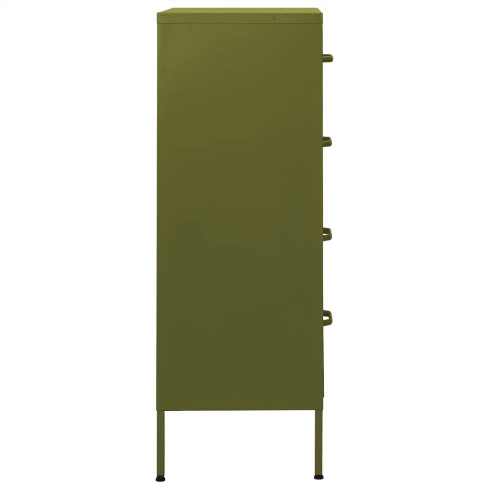 Chest Of Drawers Olive Green 80x35x101.5 Cm Steel 11 Chest of Drawers Olive Green 80x35x101.5 cm Steel