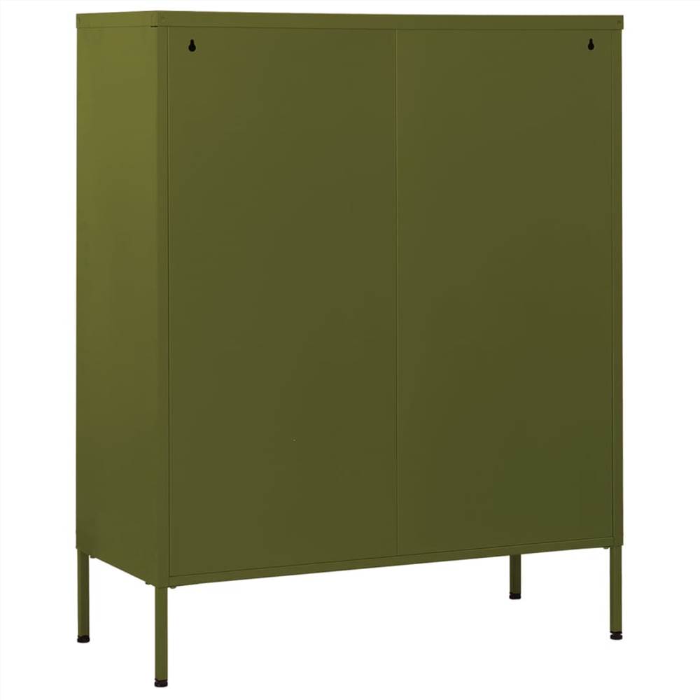 Chest Of Drawers Olive Green 80x35x101.5 Cm Steel 12 Chest of Drawers Olive Green 80x35x101.5 cm Steel
