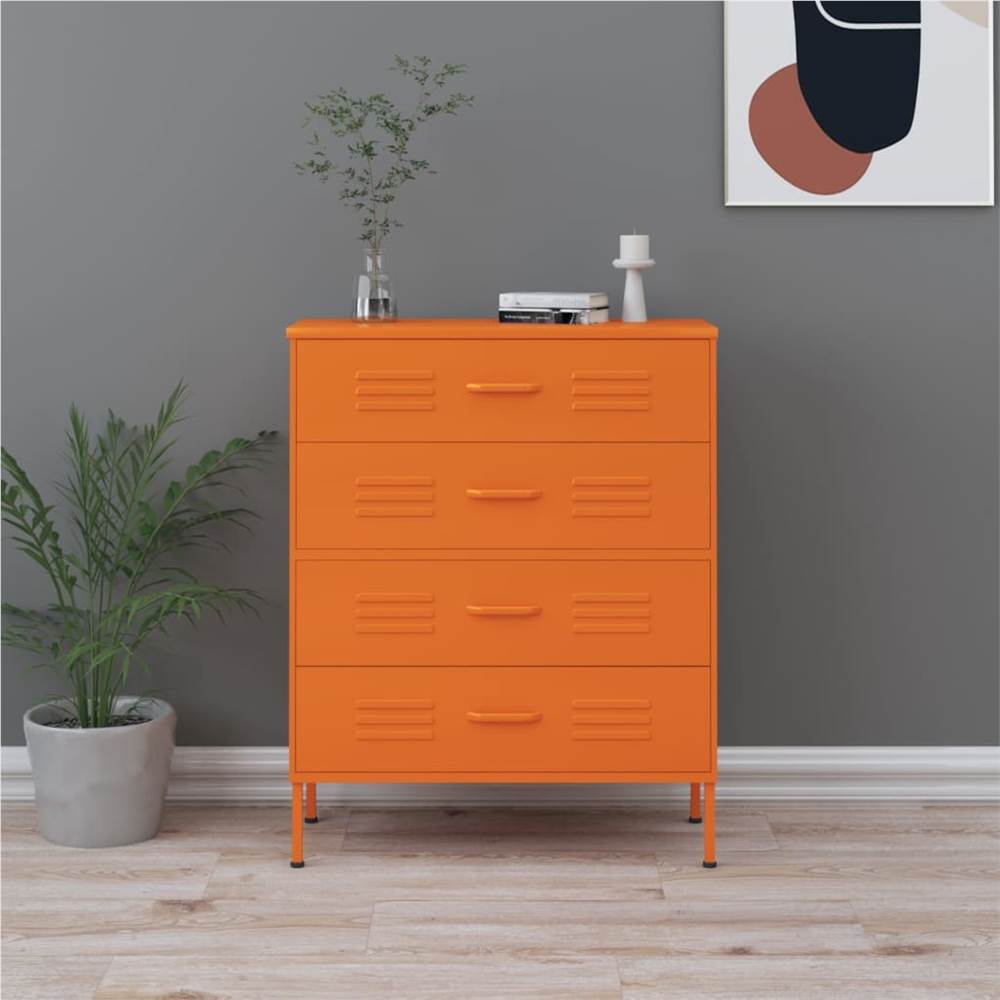 

Chest of Drawers Orange 80x35x101.5 cm Steel