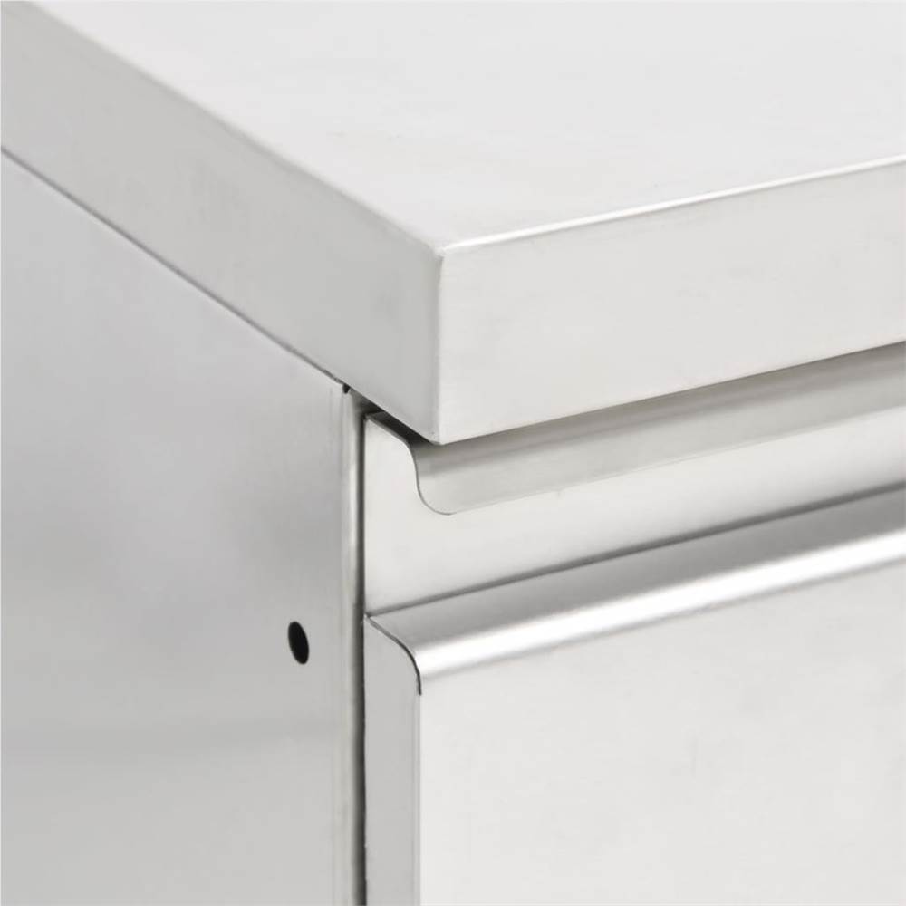 Commercial Kitchen Cabinets with 3 Drawers 2 pcs Stainless Steel