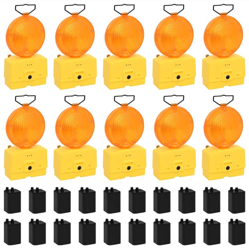 

Construction Site Lights 10 pcs with Batteries 18x8x37 cm